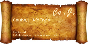 Csuhaj János névjegykártya