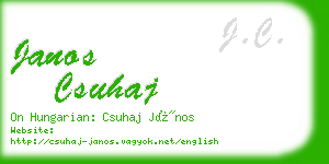 janos csuhaj business card
